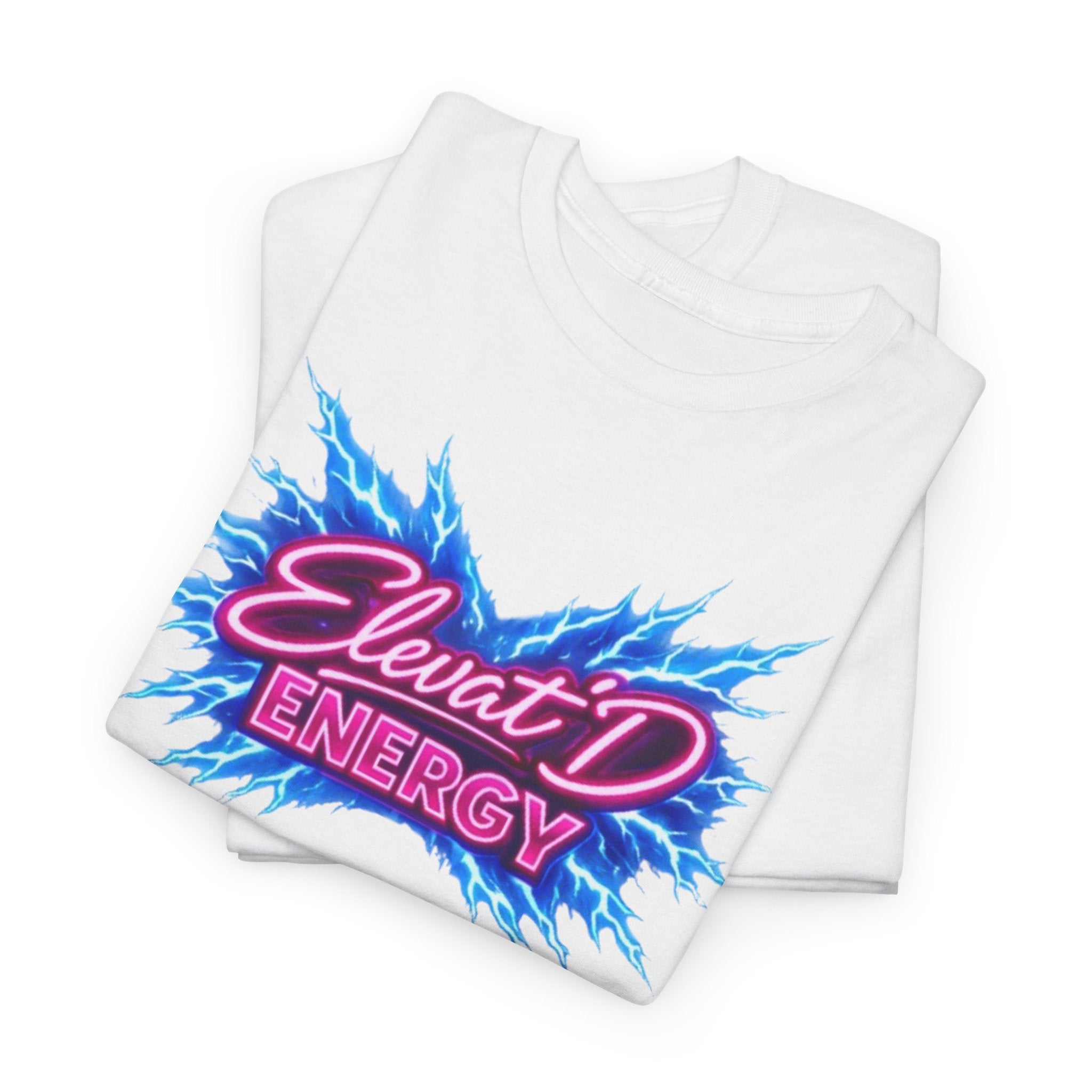 T-Shirt — "Elevat'D Energy" Neon Lightning Graphic Tee